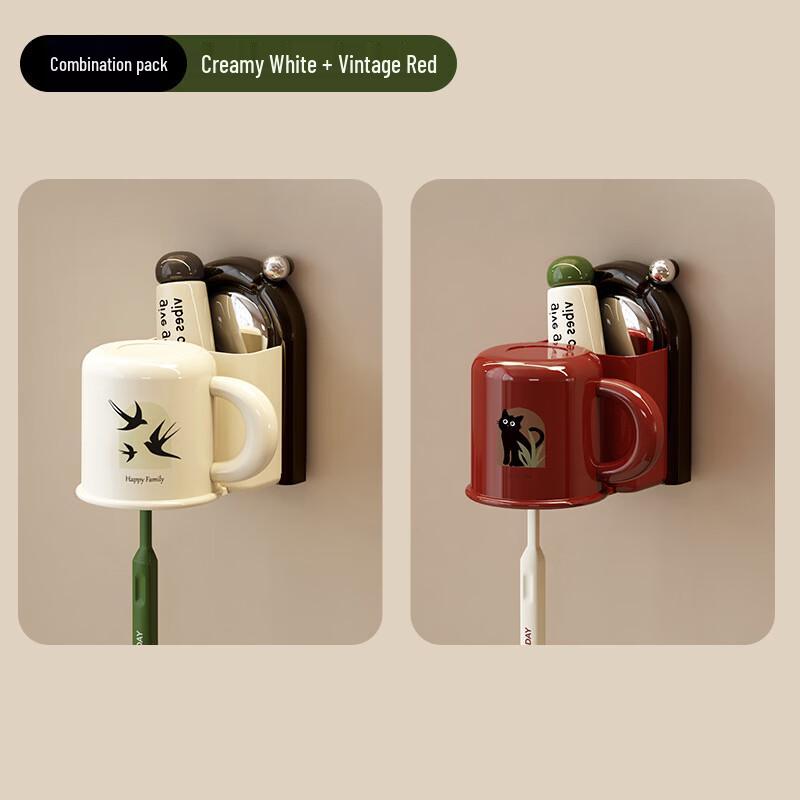 

cmaos Suction Cup Toothbrush Holder & Mouthwash Cup Set