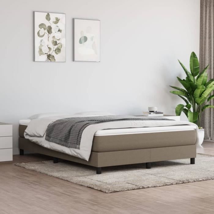 347778 vidaXL Matelas de lit à ressorts ensachés Taupe 140x190x20 cm Tissu