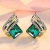 Hypoallergenic Geometric Stud Earrings for Women, Resin Inlay Alloy Earrings, Sensitive Skin Daily Wear, Wedding Valentine's Gift