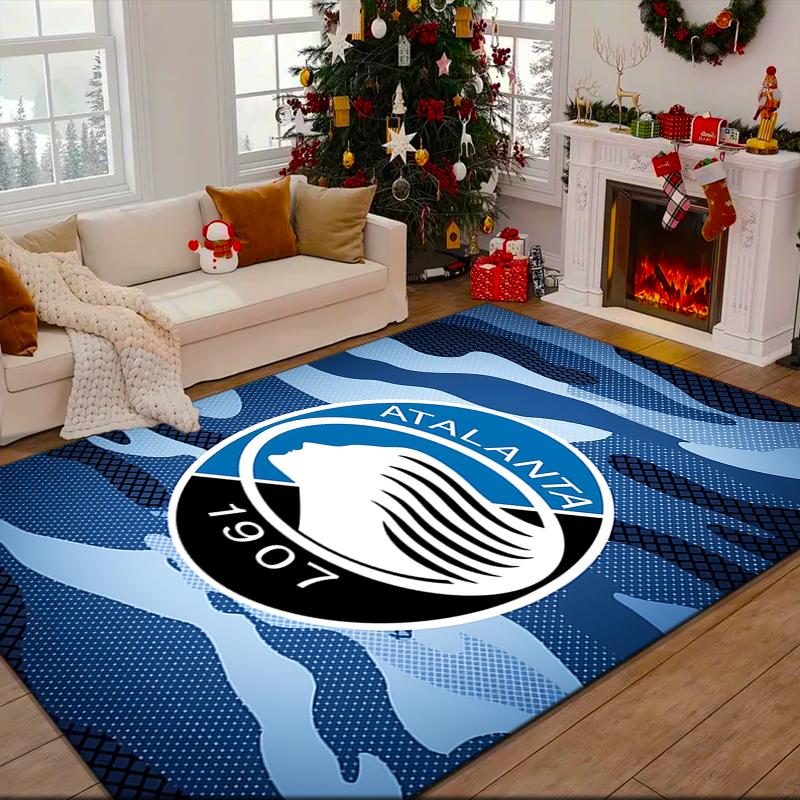 1PC Football Atalanta Rug Game Carpet, Floor Mat for Bedroom Living Room Entryway Rug, Home Decor Idea Gift for Christmas Birthday