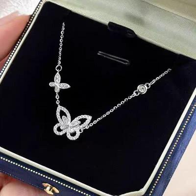 999 Sterling Zilveren Vlinder Ketting voor Dames - Lichte Luxe Sleutelbeen Ketting, Niche Ontwerp.