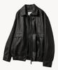 Vtwo 8272-2 Washed Leather Oversized Jacket (Black)