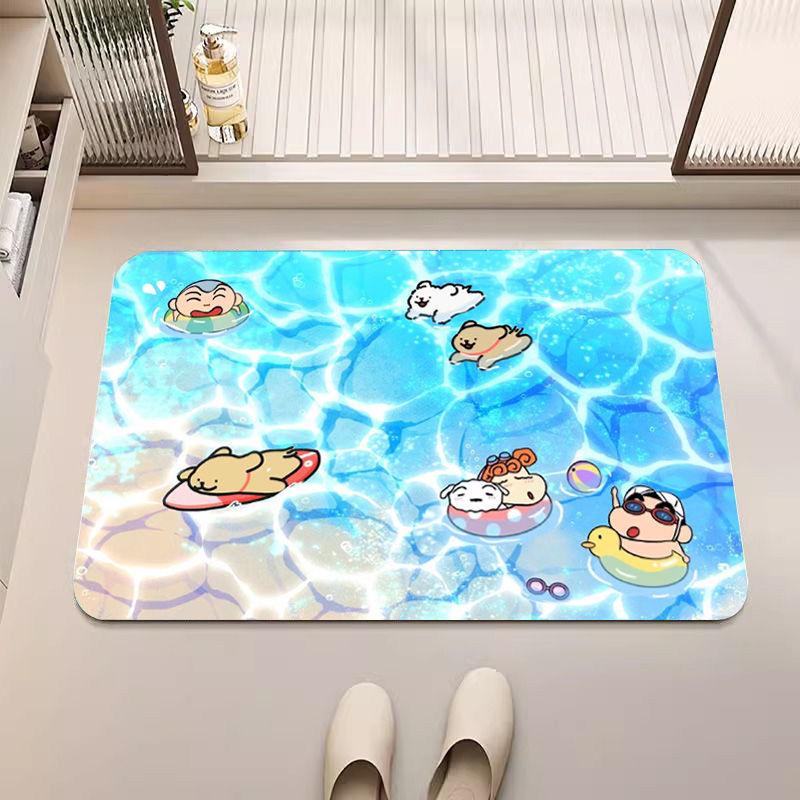 Diatom Mud Bathroom Floor Mat Cute Cartoon Puppy Non-slip Doormat Bathroom Soft Diatom Mud Floor Mat Waterproof Carpet