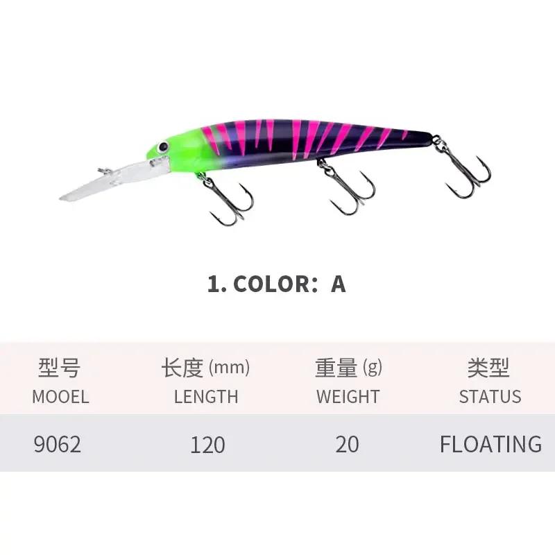 

120MM/20G Road Lure Long Tongue Minnow Diving Imitation Fake Bait Freshwater Sea Fishing Warp Bass Fishing Lure Sea Bass Road