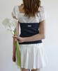 LETTER FROM MOON Lace Button Halterneck Top (Navy)