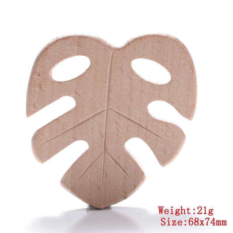 5Pcs/Lot Food Grade Wooden Teether Toys Animal Shape Wood Necklace Pendant for Baby DIY Wooden Teething Chew Toys