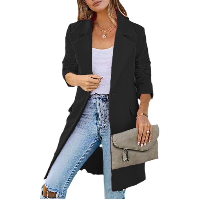 

Осенне-зимнее шерстяное пальто большого размера для женщин, шерстяное пальто на одной пуговице, кардиган 3XL