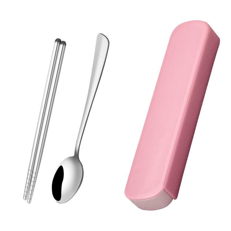 WJ Portable Stainless Steel Cutlery Set Spoon & Chopsticks 2-piece set