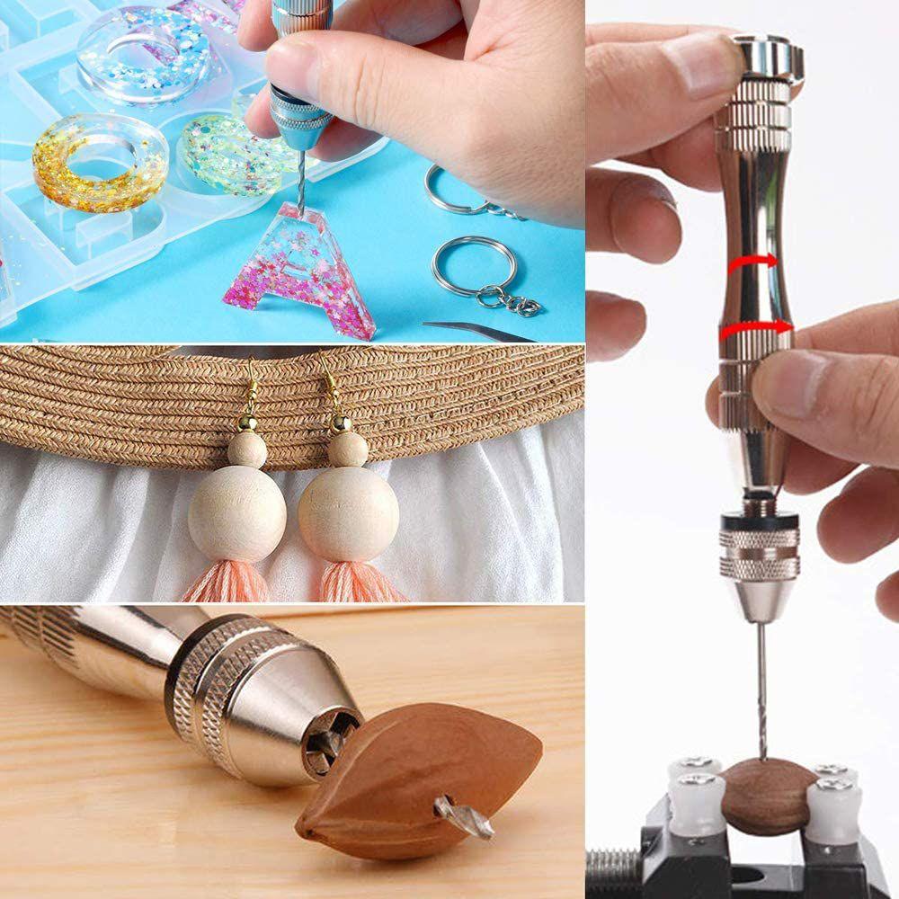 Resin Crafts UV Epoxy Casting Molds Drill Holes Tool Resin Mold Hand Drill Jewelry Making Tools