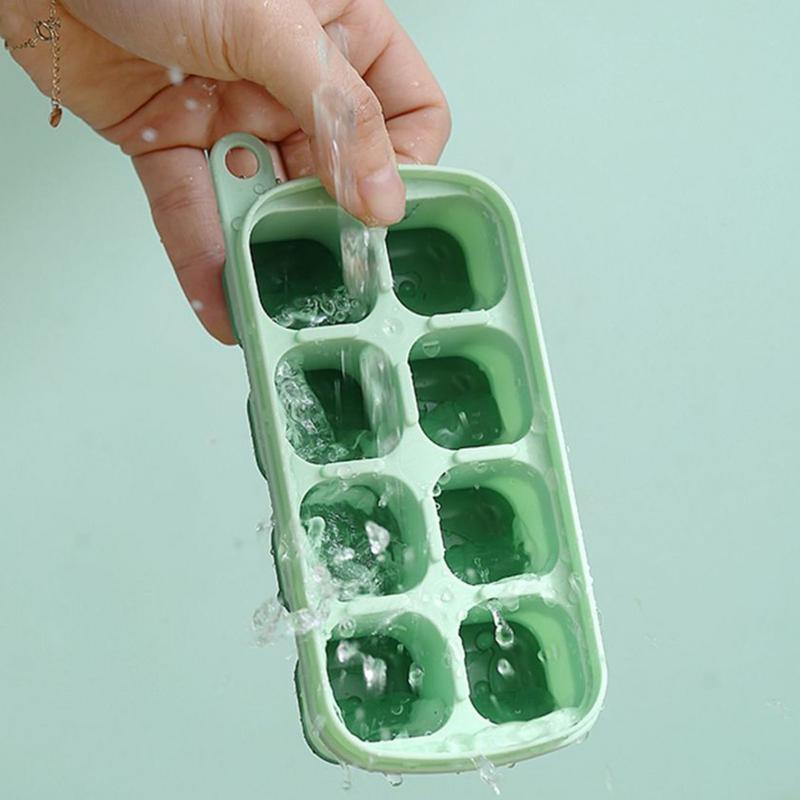 8 Compartment Ice Cube Molds Food Grade Silicone Home Ice Compartment Molds Dispensing Ice Boxes Summer Ice Cube Tray