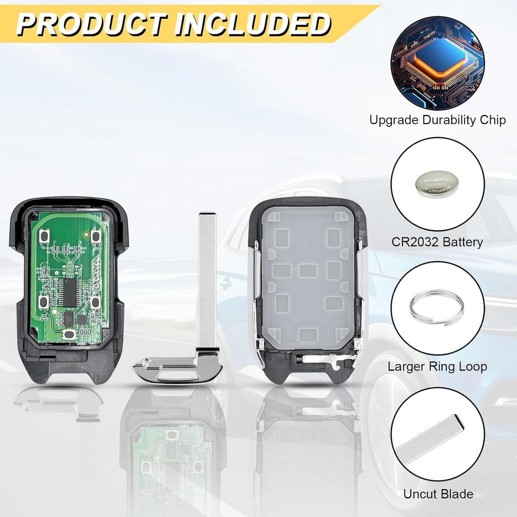 Key Fob Replacement for - Chevy Silverado GMC Sierra 1500 2500 3500 Car Keyless Entry Remote Control, HYQ1EA, 5 Buttons
