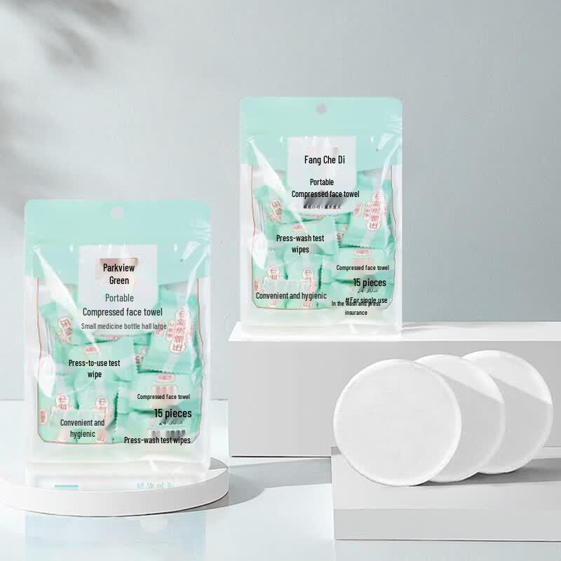 Fangcaodi Compressed Disposable Face Towels (15-Pack)