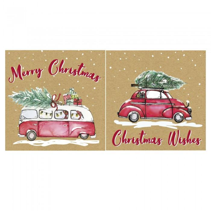 Eurowrap Kraft Christmas Card (Pack of 24)