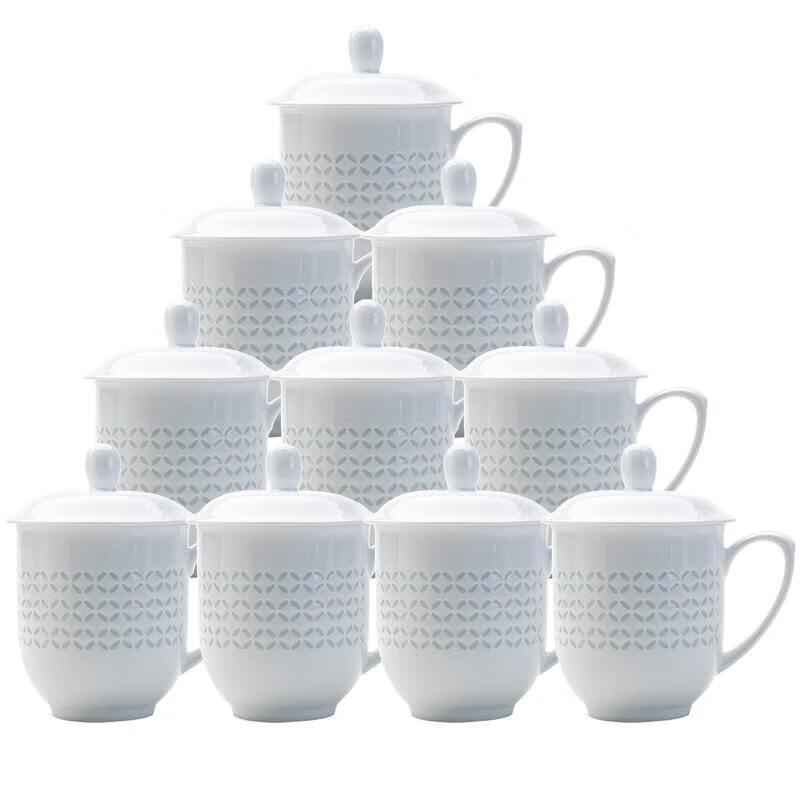 Jihang White Porcelain Tea Cup Set