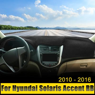Auto Dashboard Cover Vermijd Licht Pad Anti-UV Tapijt Antislip Mat Voor Hyundai Solaris Accent RB 2010 2011 2012 2013 2014 2015 2016