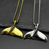 Mermaid Tail Pendant Necklace for Women Men Stainless Steel Gold Color Animal Whale Fish Tail Chain Necklaces Jewelry Gift