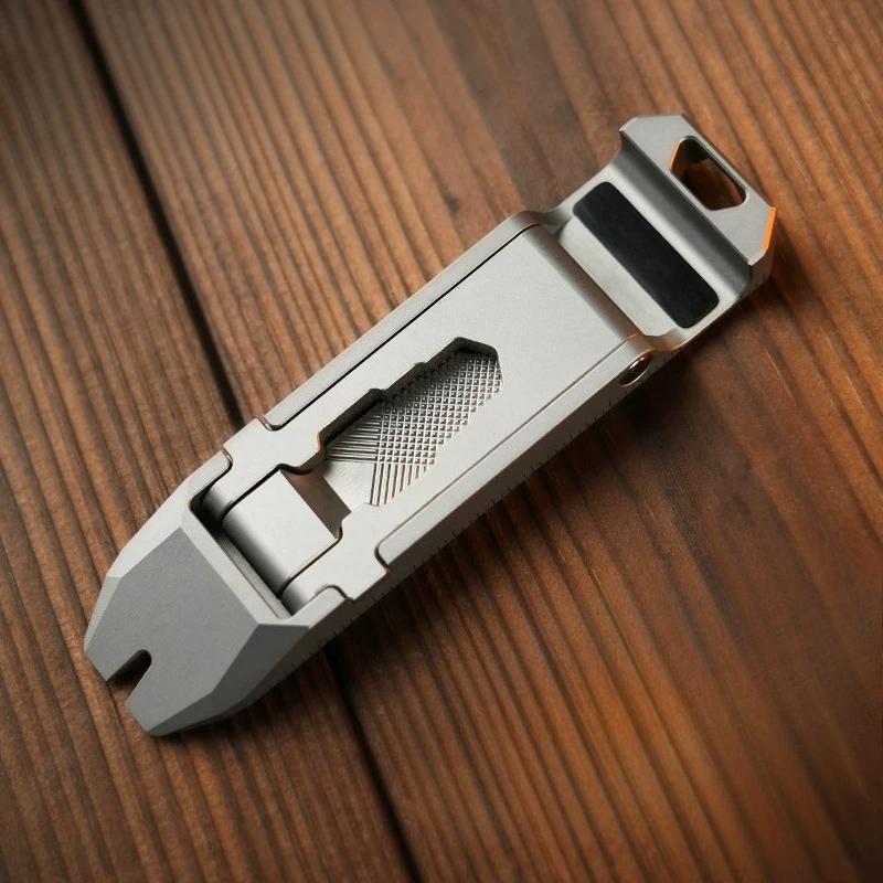 TC21 Titanium Alloy Multifunctional Pry Bar Multifunctional Mobile Phone Holder EDC Outdoor Portable Emergency Tool