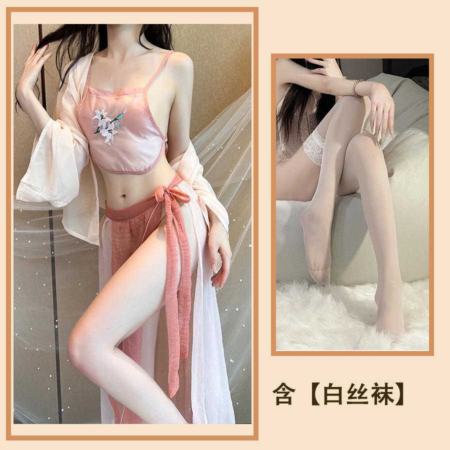 Sex Underwear Sexy Pure Desire Hot Uniform Retro Belly Pocket Antique Embroidery Seduction Nightdress Republic of China Suit