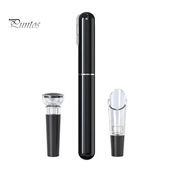 

Пневматический насос для открывания винных бутылок, набор для извлечения пробок, портативная открывалка для бутылок для путешествий, кемпинга, ручной штопор с резаком для фольги, аэратор, вакуумный дозатор чёрный