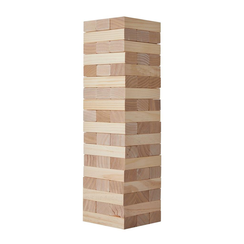 Tumbling Timber Toy, 54 Blocks Large Tumble Tower Blocks Game, Pine Wood Tumbling Tower Game with Carry Bag and Scoreboard, Wooden Stacking Game,