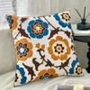 Faunus Peach Skin Retro Floral Cushion Cover 2D Print Suzani Style Decorative Pillowcase For Sofa Boho Home Decor Pillow Case