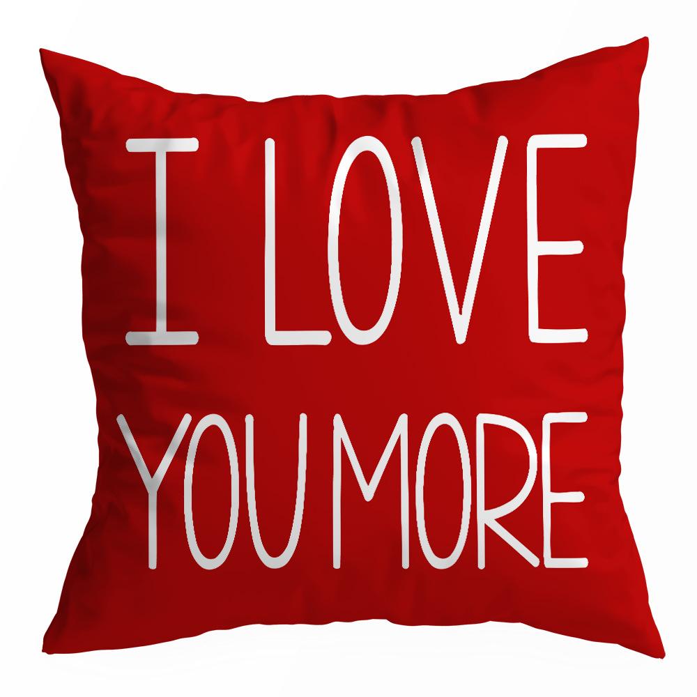 Valentine's Day Pillowcase, Peach Skin Velvet Heart Print Home Fabric Sofa Pillow, Car Waist and Back Cushion Cover