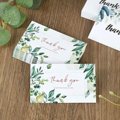 50 Stück Dankeskarten Grußkarte Geschenkkarte für Hochzeitsfeier Geburtstagsdekoration Einladungskarte Kleinunternehmerbedarf 9x5,4cm