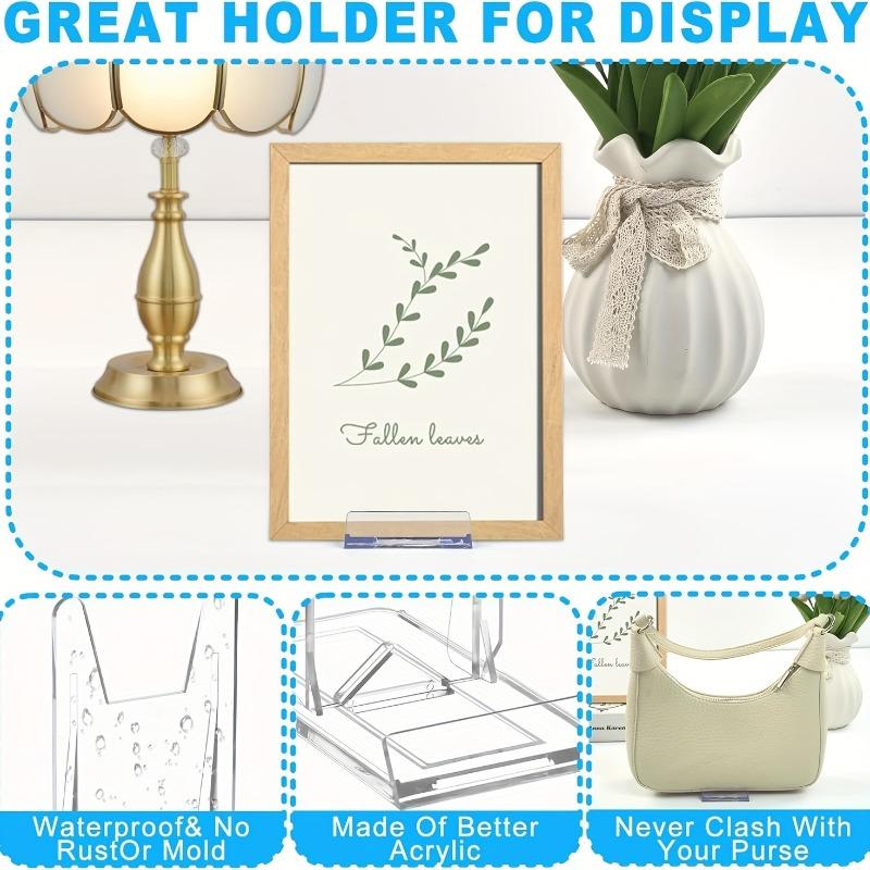 5/12pcs Clear Acrylic Display Stands Small Adjustable Book Purse Badge Shell Wedding Card Holder Table Display Stand Transparent