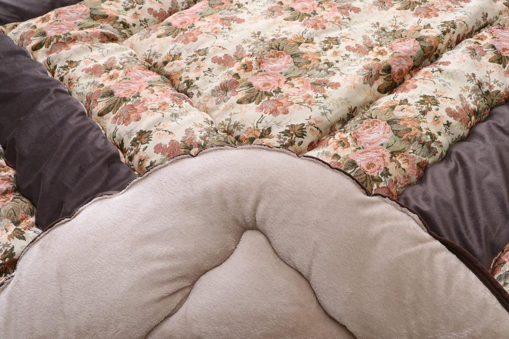 Ikehiko Kotatsu Futon Milia Beige Square 205 X 205 Cm Single Item Jacquard Weave Suitable for Cm Square Kotatsu Stand Approx. 80-90 #1151690020103