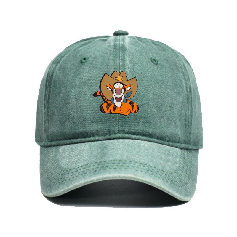 Fashion Cartoon Print Baseball Cap for Men Women Casual Hip-hop Hat Retro Washed Adjustable Dad Hat Outdoor Trucker Sun Hat