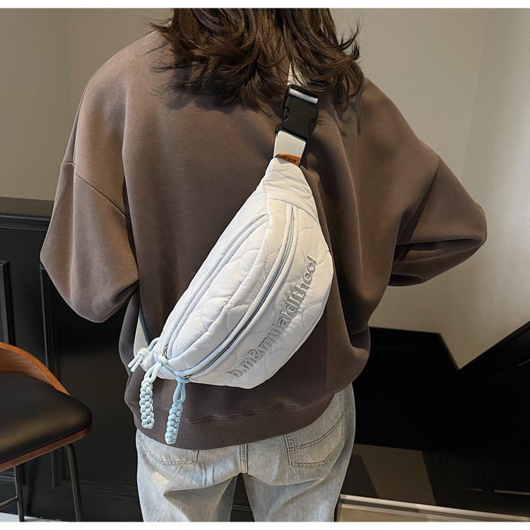 Cotton Pouch Bag For Girls With Zipper Closure And Phone Pocket For Casual Travel