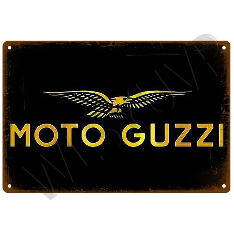 Moto Guzzi Old Man Plaque Metal Vintage Tin Sign Shabby Chic Decor Metal Signs Vintage Bar Decoration Metal Poster Metal Plate