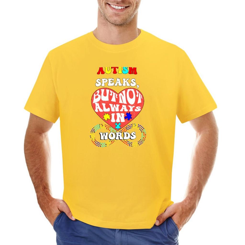 Autism talar, men inte alltid med ord T-shirt för autismmedvetenhet sommarkläder Unisexkläder