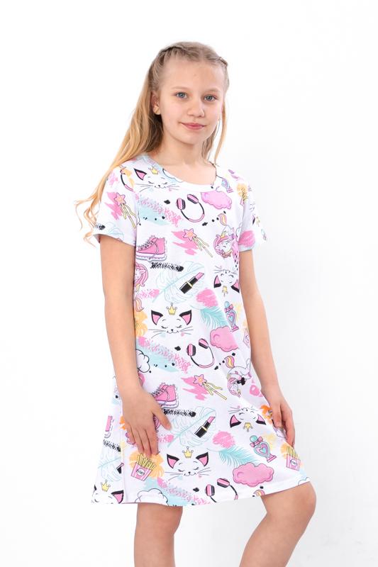 

Сорочка – Милий топ для сну для дівчат-підлітків, Принти «Єдиноріг» та «Кошеня», Літо, 6019-002-2 HC 134 білий