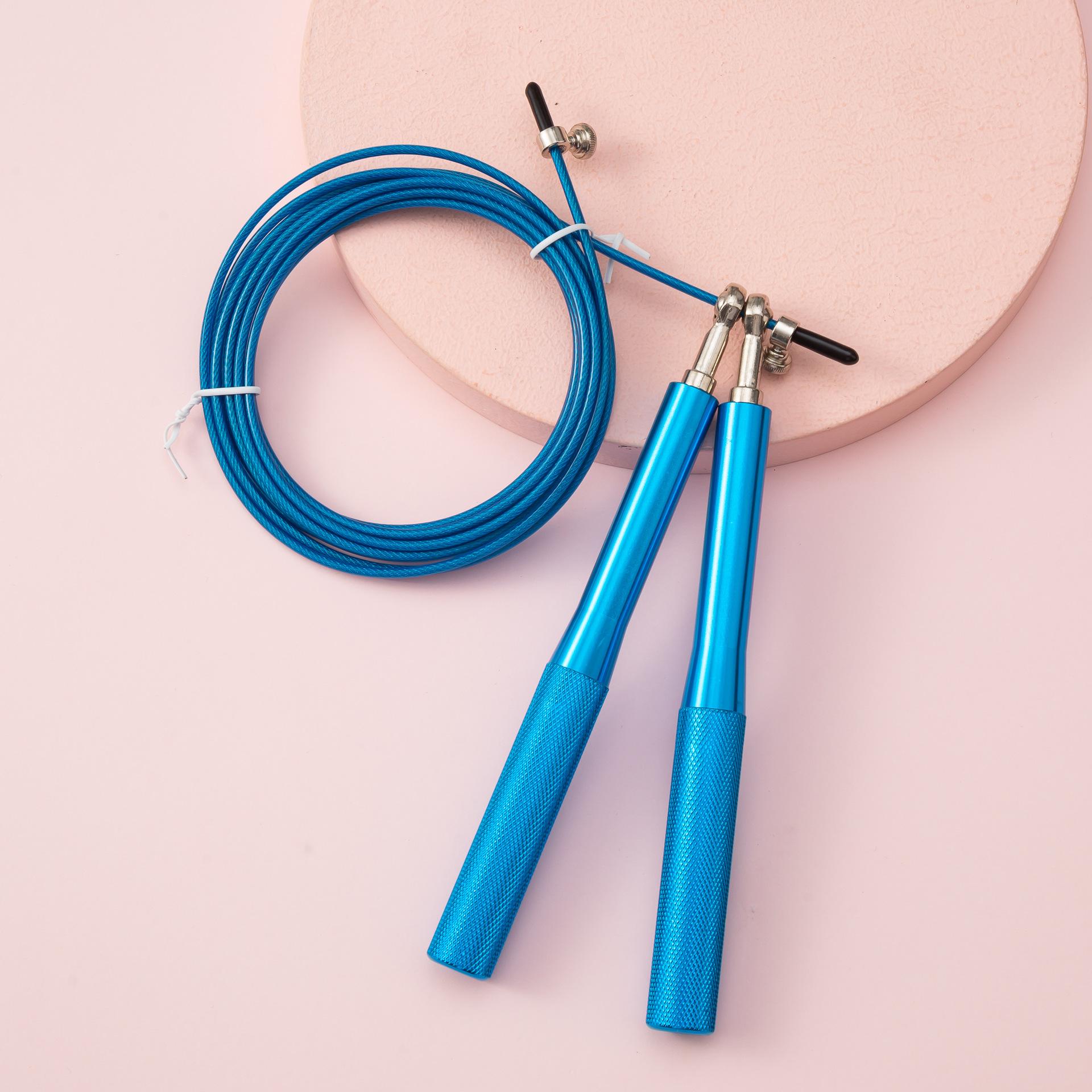 

1pc Steel Wire Jump Rope with Bearings Aluminum Alloy Fitness Training Skipping Rope Portable Sports in Home Park Square