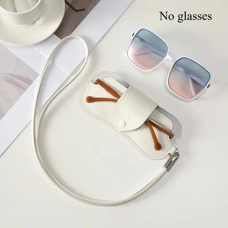 Portable Glasses Bag Soft Leather Sunglasses Pouch Slim Fashion Glasses Case Holder Glasses Organizer Travel Sunglasses Pouch