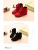 Girls' High Heel Princess Boots - Autumn Winter 2025 Fleece-Lined Short Boots for Kids