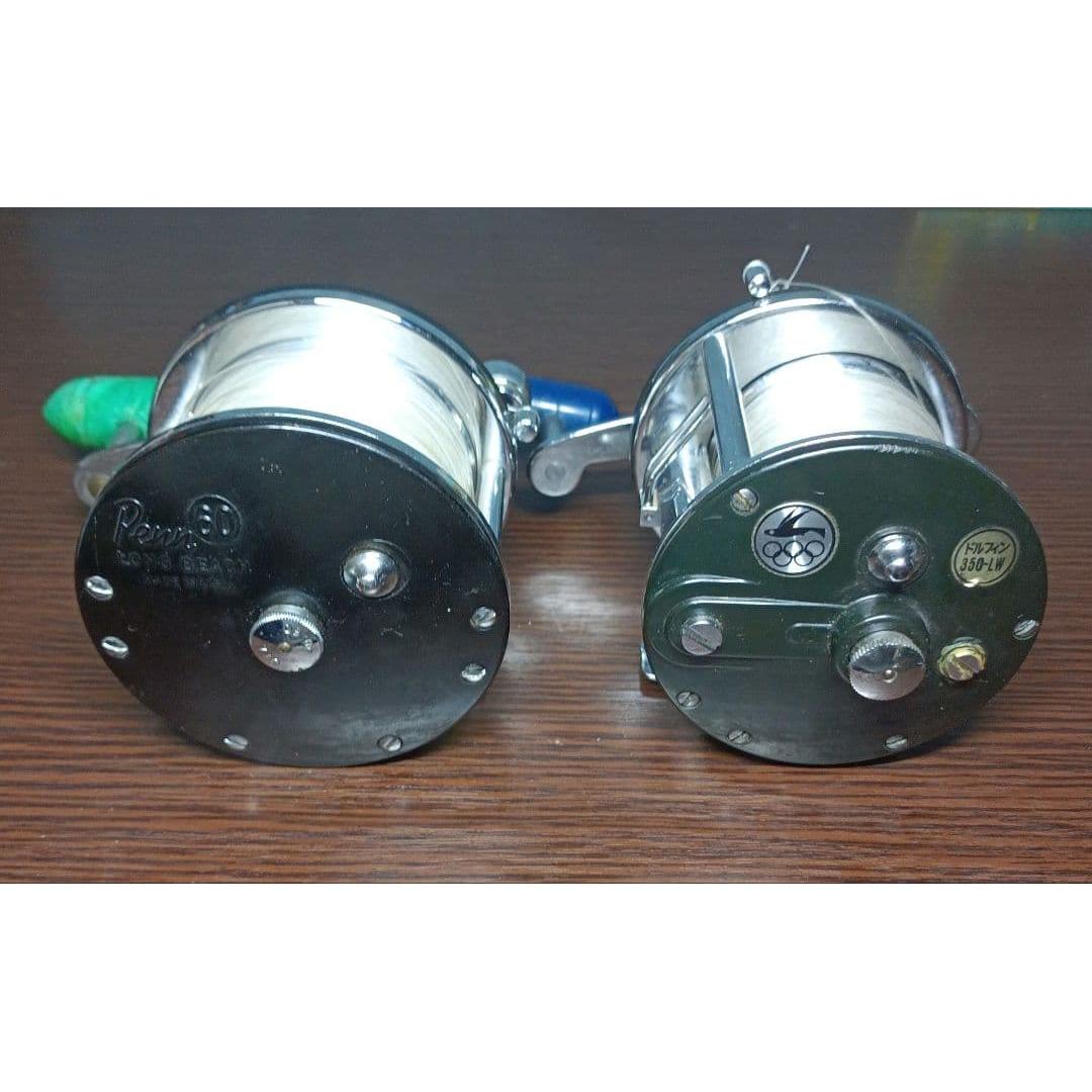 Used Penn 60 LONG BEACH & Dolphin 350-LW double shaft reel 2 pieces