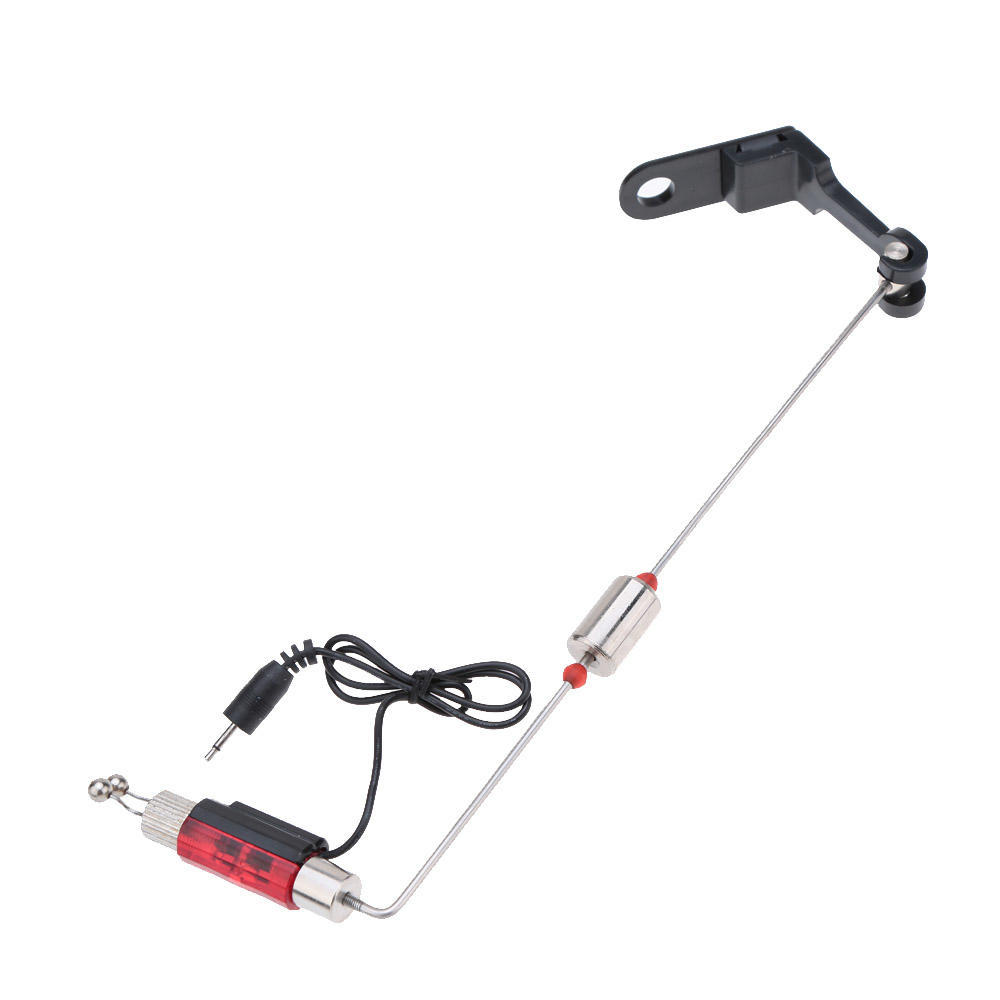 4Pcs Iron Fishing Bite Alarm Hanger Swinger LED Illuminated Indicator