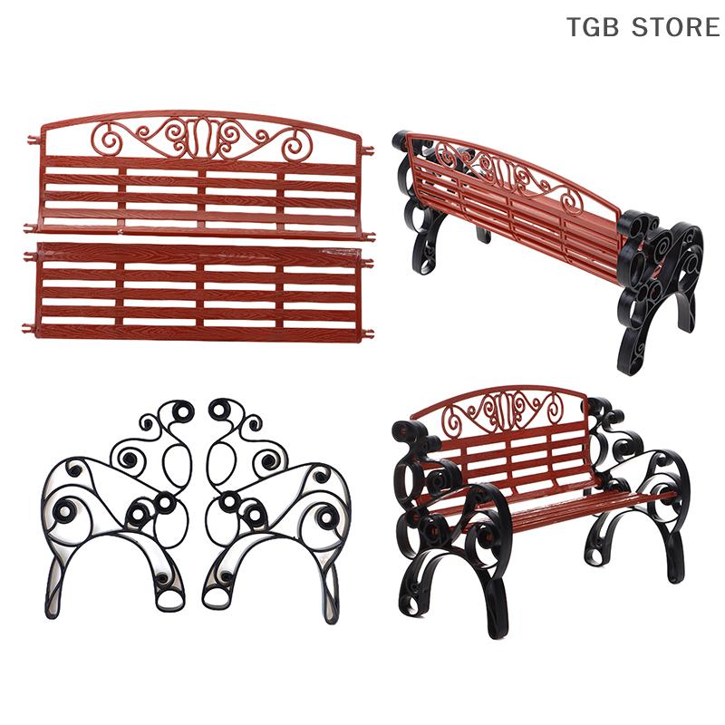 1:6 Mini Bench Recliner Lounge Chair Miniature Park Double Chair Model Garden Decor Toy Doll House Accessories
