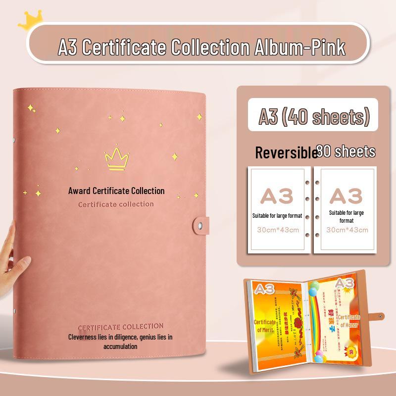 Children's Honor Certificate and Photo Album Organizer - A3/A5 for Elementary and Kindergarten Students