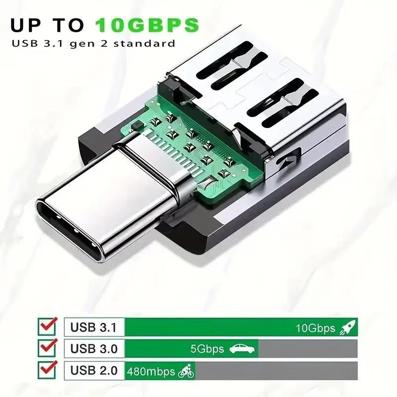 NNBILI 1-5pcs USB 3.0 To Type C Adapter LED OTG To USB C Male To USB A Female Connector For HUAWEI Samsung Xiaomi POCO Adapters 3