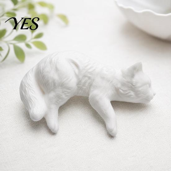 Soft Atmosphere Cat Statue Cute Figurine Computer Monitor Decor, 3D Printed Screen TV Cabinet Edge Topper, Small Kitten Car Dashboard Ornament