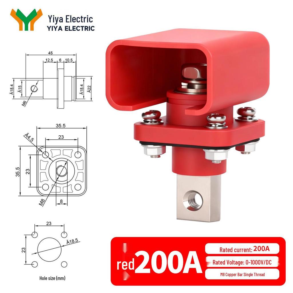 200A Copper High Current Square Terminal Block for Energy Storage Batteries