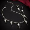 Gothic Choker Earrings Punk Skull Pendant Necklace and Earrings Set Jewelry