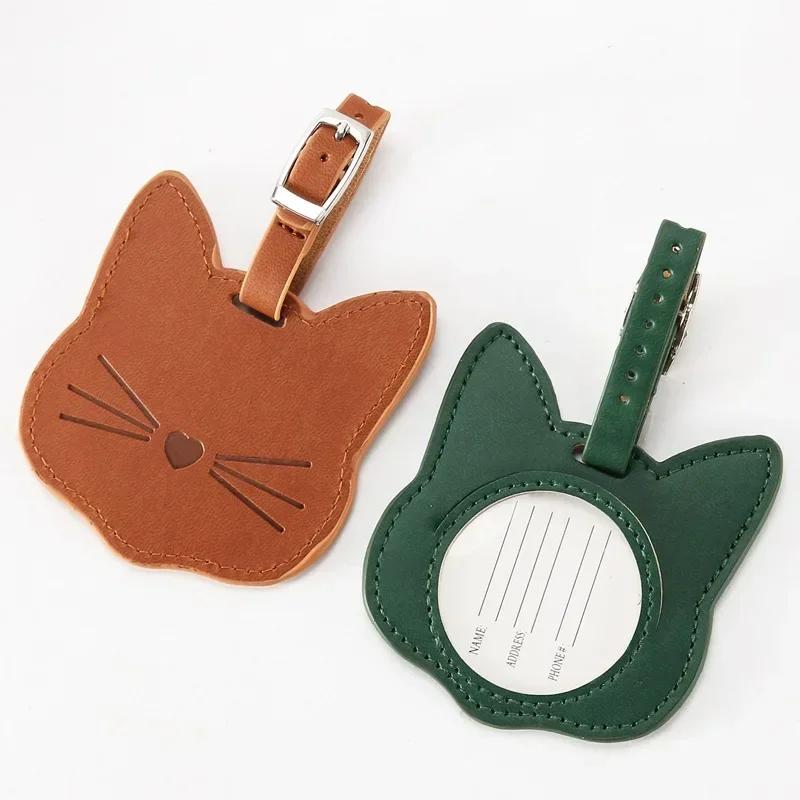 PU Leather Luggage Tag Suitcase Label ID Address Holder Travel Accessories Portable Name Tag