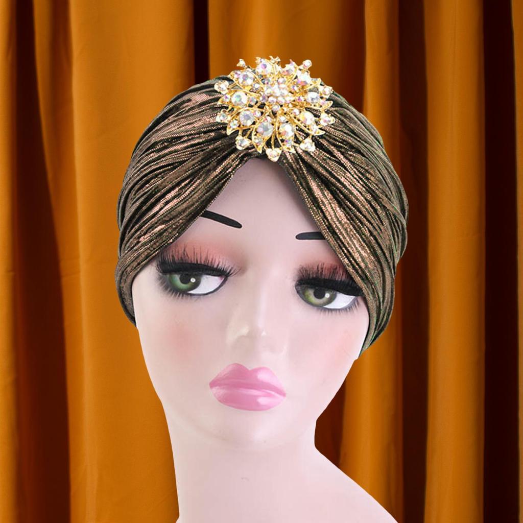 Indian Turban Beanie Stretch Headwrap Head Wrap for Female Women Lady Birthday Wedding