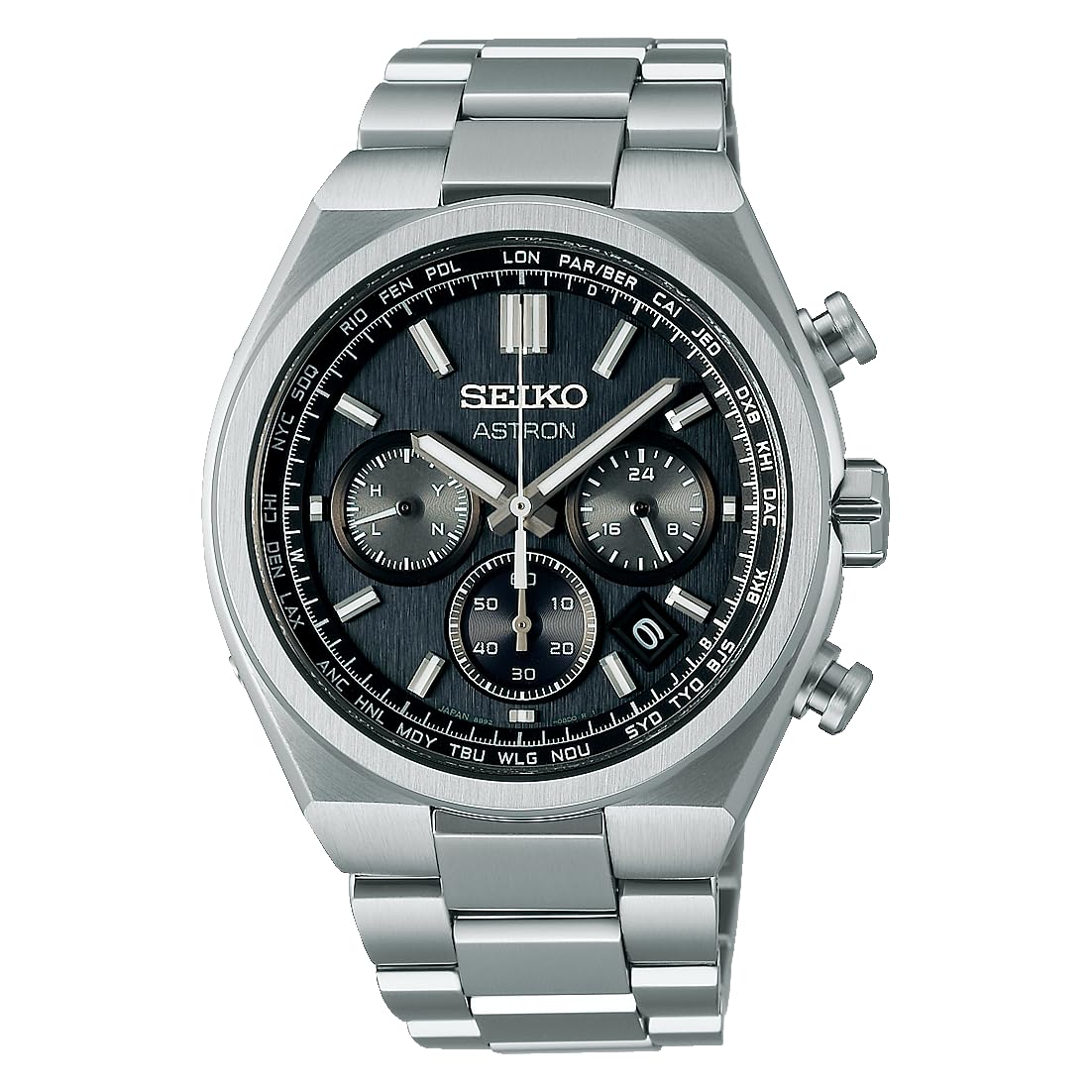 

Astron Nexter Сонячне Радіо 8B92 Світовий Час Хронограф SBXY097 Сріблястий [Годинник Seiko] Чоловічий