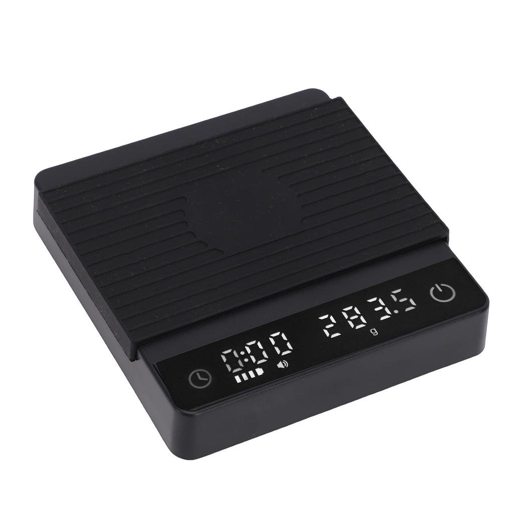 Coffee Scale with Timer 0.1g High Precision Rechargeable Coffee Scale with Backlit Screen Anti Slip Mat Black