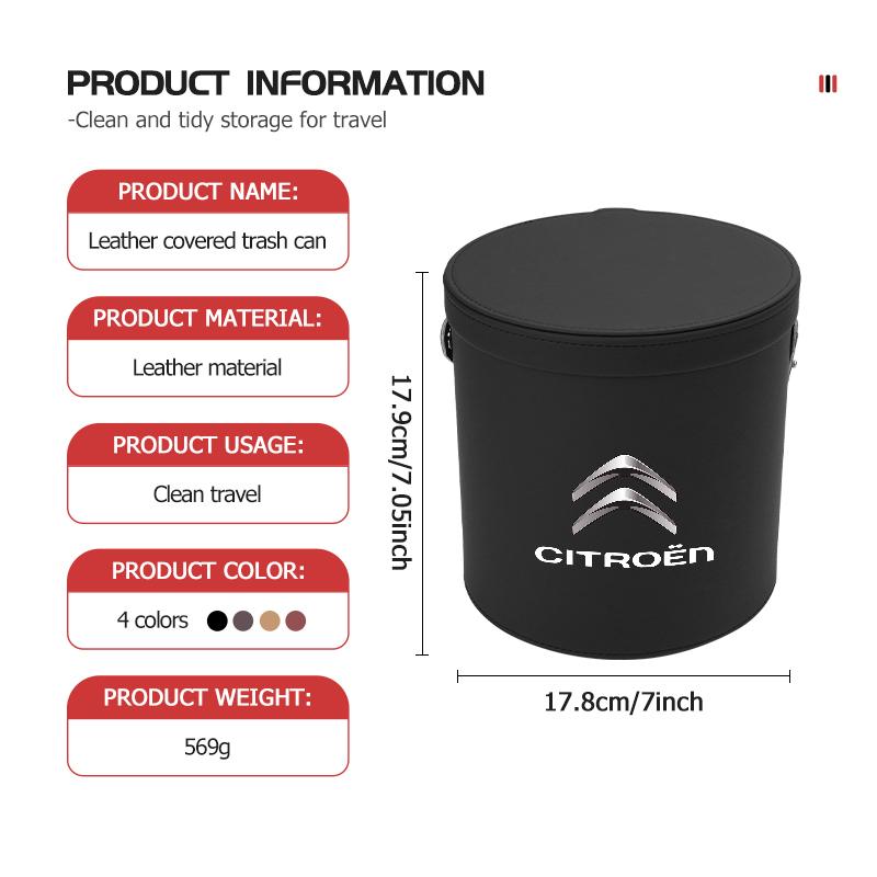 Car Trash Bin Garbage Holder Drink Snack Umbrella Storage Bucket For Citroen Grand Berlingo Jumper Celysee Xsara Picasso ann123